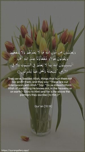 Yunus Ayah 18 - Arabic + English wallpaper