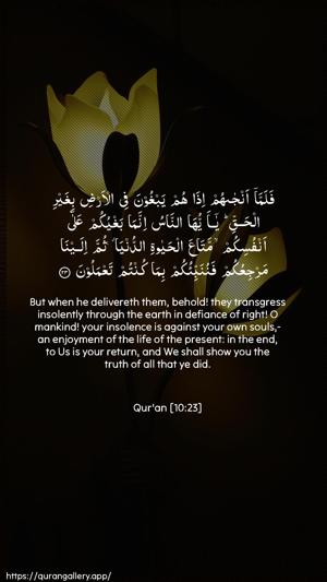 Yunus Ayah 23 - Arabic + English wallpaper