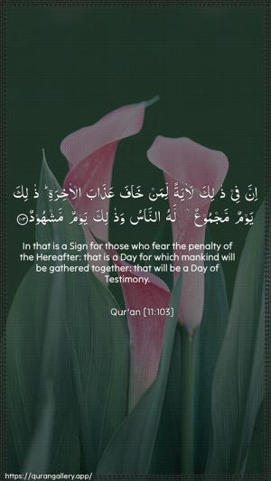 Hud Ayah 103 - Arabic + English wallpaper