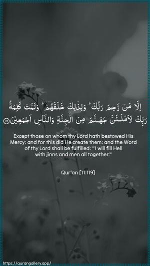 Hud Ayah 119 - Arabic + English wallpaper