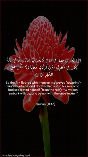 Hud Ayah 42 - Arabic + English wallpaper