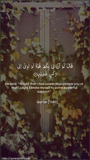 Hud Ayah 80 - Arabic + English wallpaper