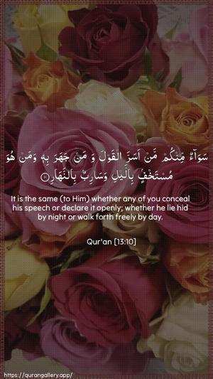 Ar-Ra"d Ayah 10 - Arabic + English wallpaper