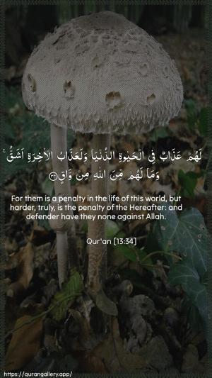 Ar-Ra"d Ayah 34 - Arabic + English wallpaper