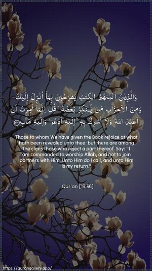 Ar-Ra"d Ayah 36 - Arabic + English wallpaper