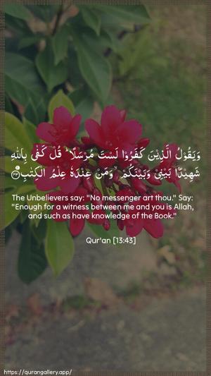 Ar-Ra"d Ayah 43 - Arabic + English wallpaper