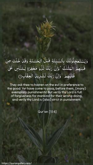 Ar-Ra"d Ayah 6 - Arabic + English wallpaper