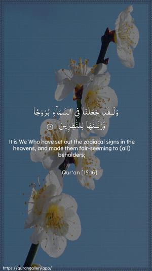 Al-Hijr Ayah 16 - Arabic + English wallpaper