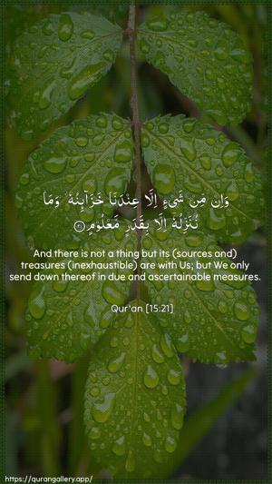 Al-Hijr Ayah 21 - Arabic + English wallpaper