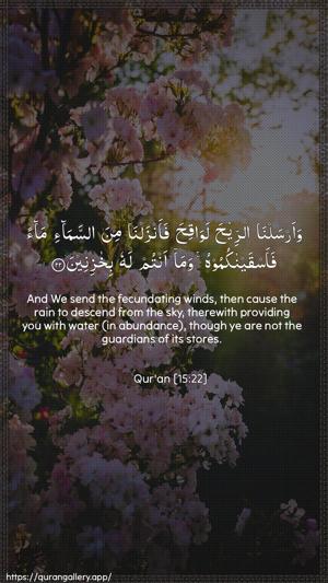 Al-Hijr Ayah 22 - Arabic + English wallpaper
