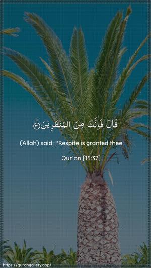 Al-Hijr Ayah 37 - Arabic + English wallpaper