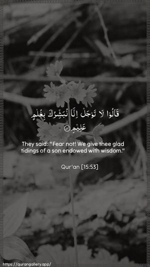 Al-Hijr Ayah 53 - Arabic + English wallpaper