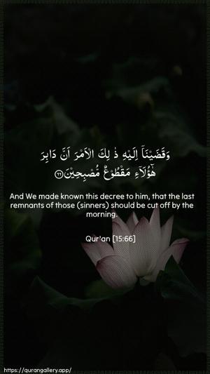 Al-Hijr Ayah 66 - Arabic + English wallpaper