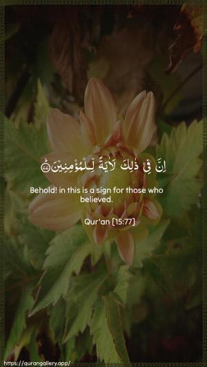 Al-Hijr Ayah 77 - Arabic + English wallpaper