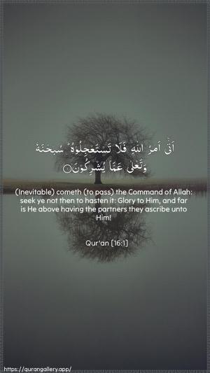 An-Nahl Ayah 1 - Arabic + English wallpaper