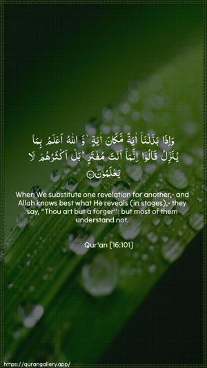 An-Nahl Ayah 101 - Arabic + English wallpaper