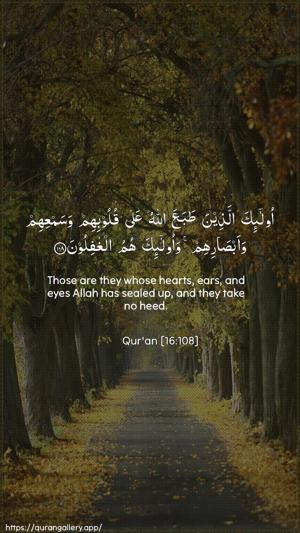 An-Nahl Ayah 108 - Arabic + English wallpaper