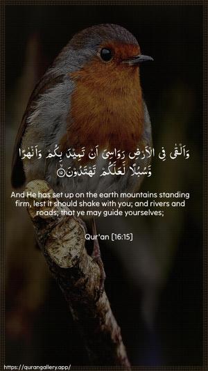 An-Nahl Ayah 15 - Arabic + English wallpaper