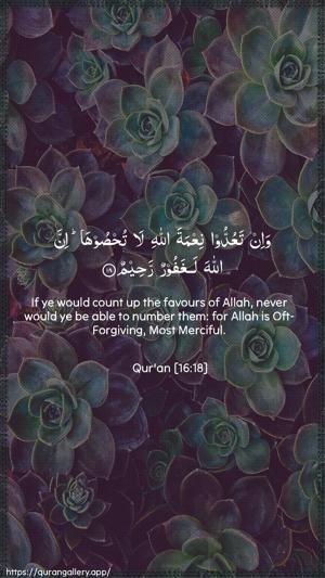An-Nahl Ayah 18 - Arabic + English wallpaper