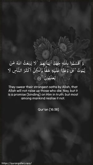 An-Nahl Ayah 38 - Arabic + English wallpaper