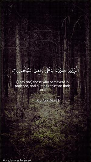 An-Nahl Ayah 42 - Arabic + English wallpaper