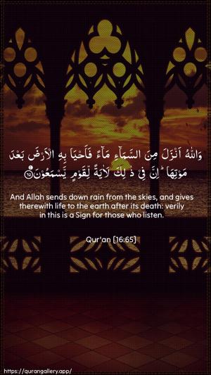 An-Nahl Ayah 65 - Arabic + English wallpaper