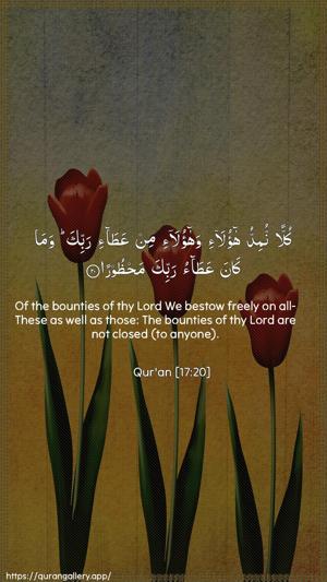 Al-Israa Ayah 20 - Arabic + English wallpaper