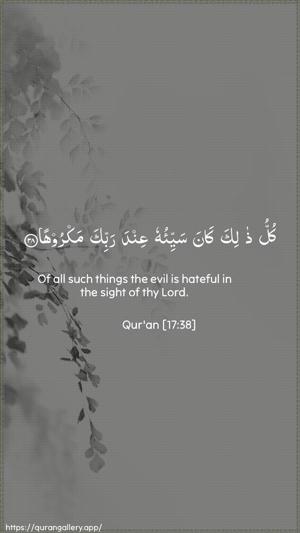 Al-Israa Ayah 38 - Arabic + English wallpaper