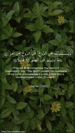 Al-Israa Ayah 85 - Arabic + English wallpaper