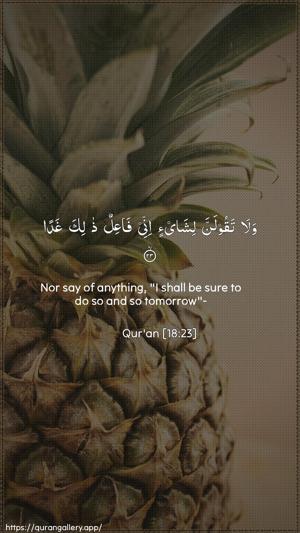 Al-Kahf Ayah 23 - Arabic + English wallpaper