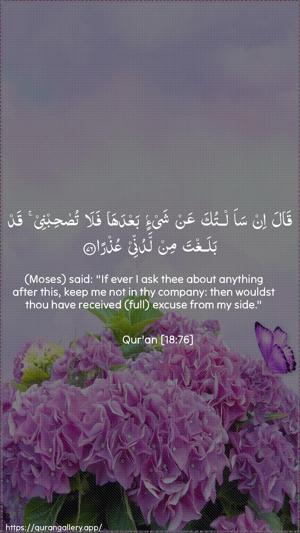 Al-Kahf Ayah 76 - Arabic + English wallpaper