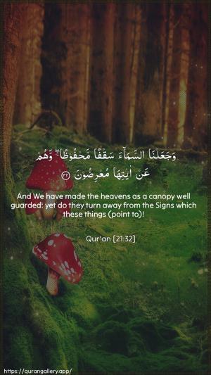 Al-Anbiyaa Ayah 32 - Arabic + English wallpaper