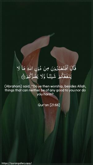 Al-Anbiyaa Ayah 66 - Arabic + English wallpaper