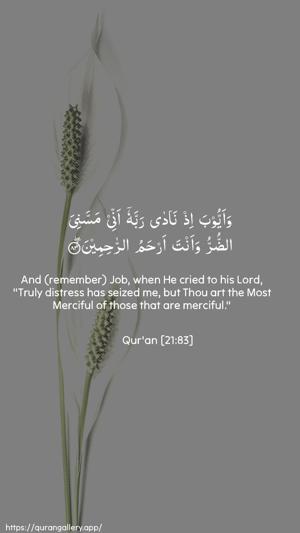 Al-Anbiyaa Ayah 83 - Arabic + English wallpaper