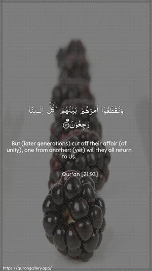 Al-Anbiyaa Ayah 93 - Arabic + English wallpaper