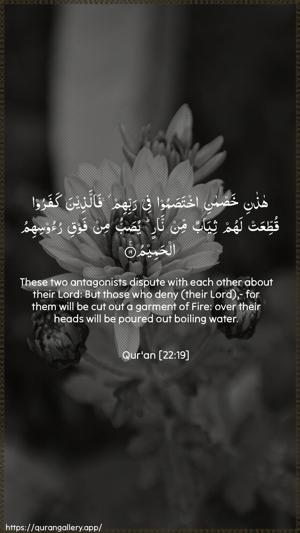 Al-Hajj Ayah 19 - Arabic + English wallpaper