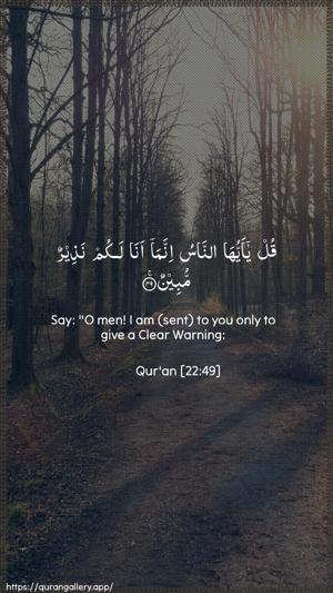 Al-Hajj Ayah 49 - Arabic + English wallpaper