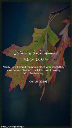 Al-Hajj Ayah 59 - Arabic + English wallpaper