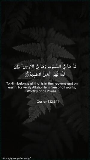 Al-Hajj Ayah 64 - Arabic + English wallpaper