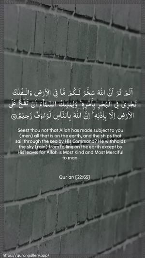 Al-Hajj Ayah 65 - Arabic + English wallpaper
