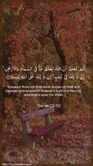Al-Hajj Ayah 70 - Arabic + English wallpaper