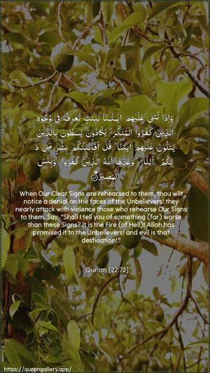 Al-Hajj Ayah 72 - Arabic + English wallpaper