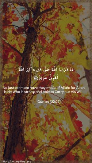 Al-Hajj Ayah 74 - Arabic + English wallpaper