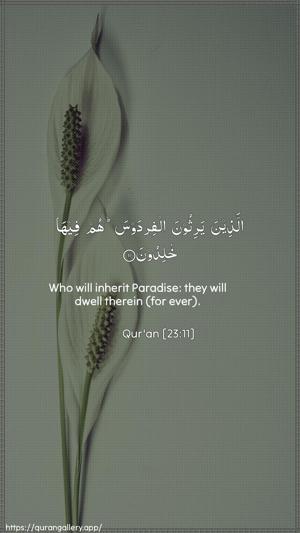 Al-Muminoon Ayah 11 - Arabic + English wallpaper