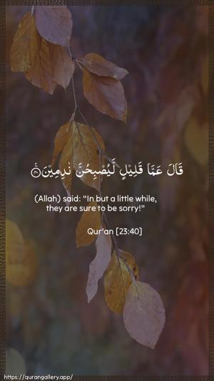 Al-Muminoon Ayah 40 - Arabic + English wallpaper