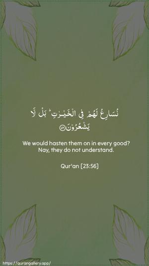 Al-Muminoon Ayah 56 - Arabic + English wallpaper