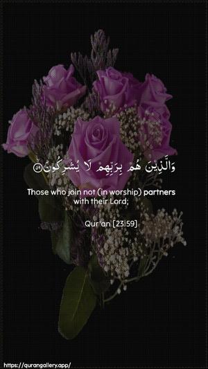 Al-Muminoon Ayah 59 - Arabic + English wallpaper