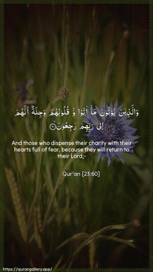Al-Muminoon Ayah 60 - Arabic + English wallpaper