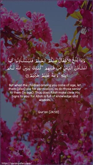 An-Noor Ayah 59 - Arabic + English wallpaper