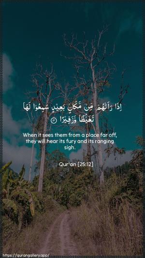 Al-Furqaan Ayah 12 - Arabic + English wallpaper
